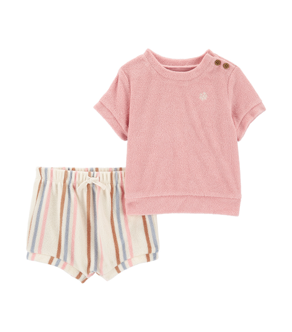 CARTER'S 2-Piece Tee and Striped Shorts Set