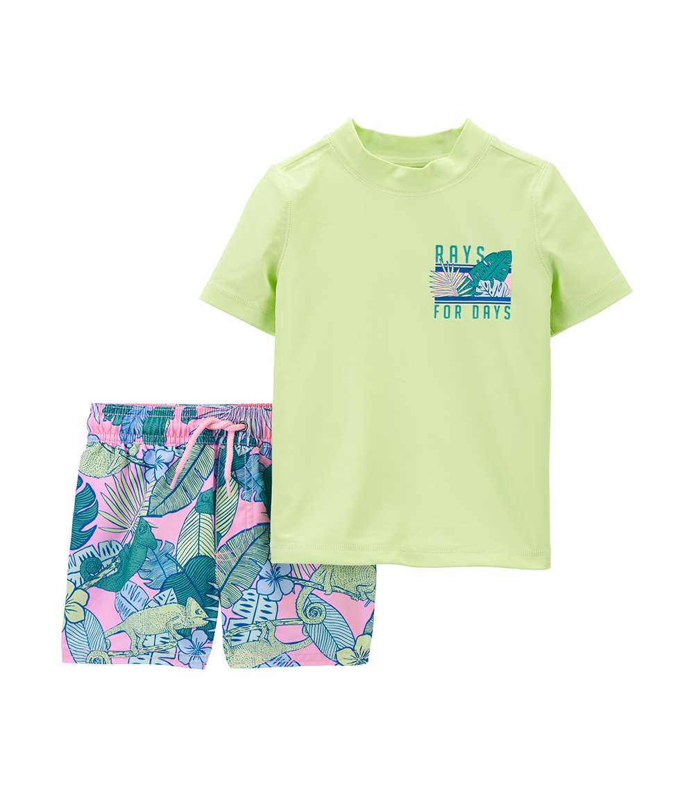 CARTER'S 2-Piece Printed Rashguard and Shorts Set