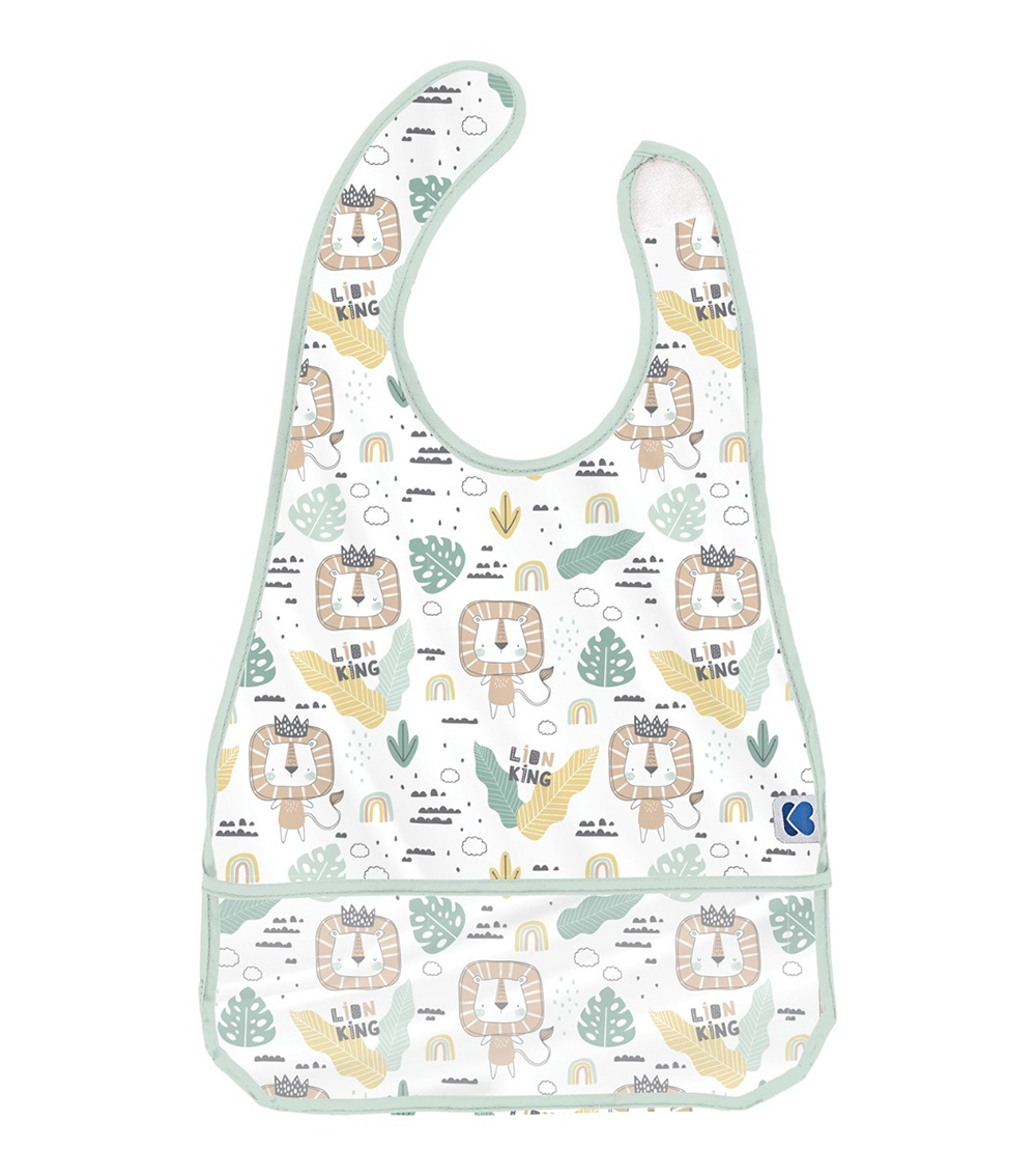 KIKKABOO Savana EVA Mint Long Sleeves Bib with Crumb Catcher