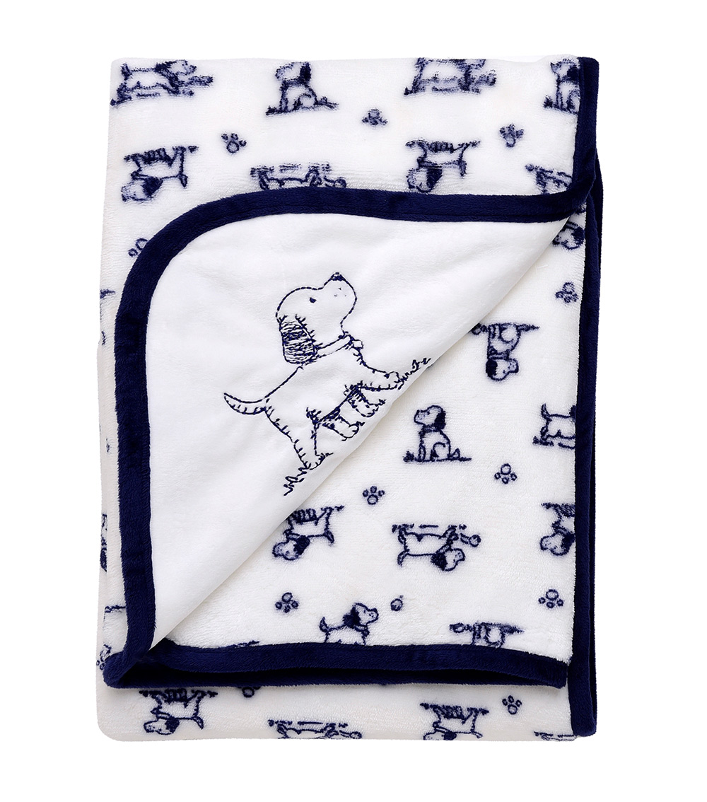 LITTLE ME Puppy Print Reversible Blanket