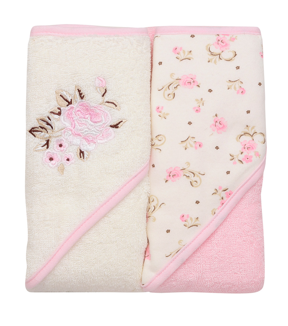 LITTLE ME 2-Piece Rose Printed Towel Set