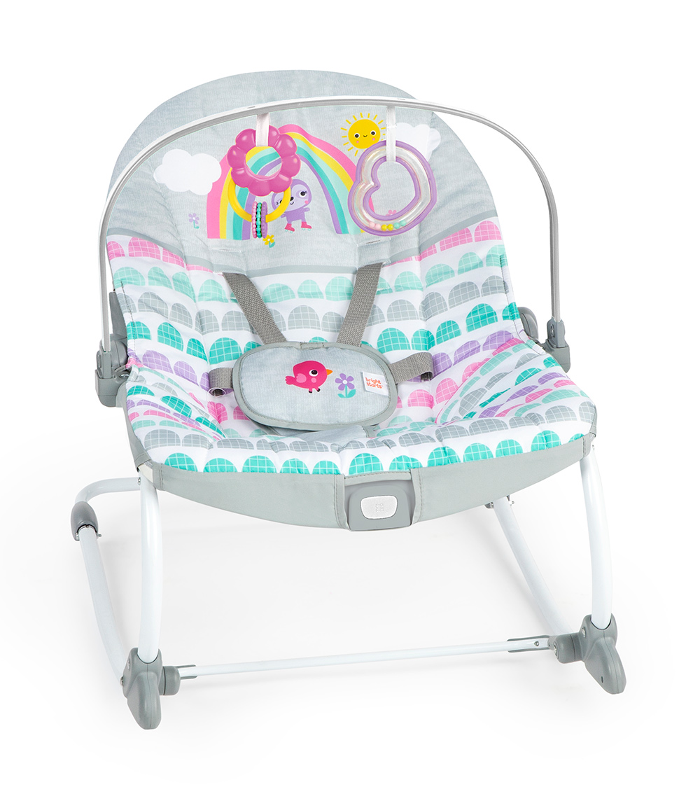 BRIGHT STARTS Rosy Rainbow Infant to Toddler Rocker