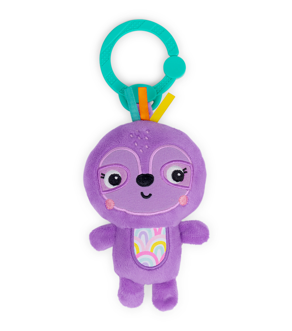 BRIGHT STARTS Jingle Joy On-The-Go Toy - Purple Sloth Toy