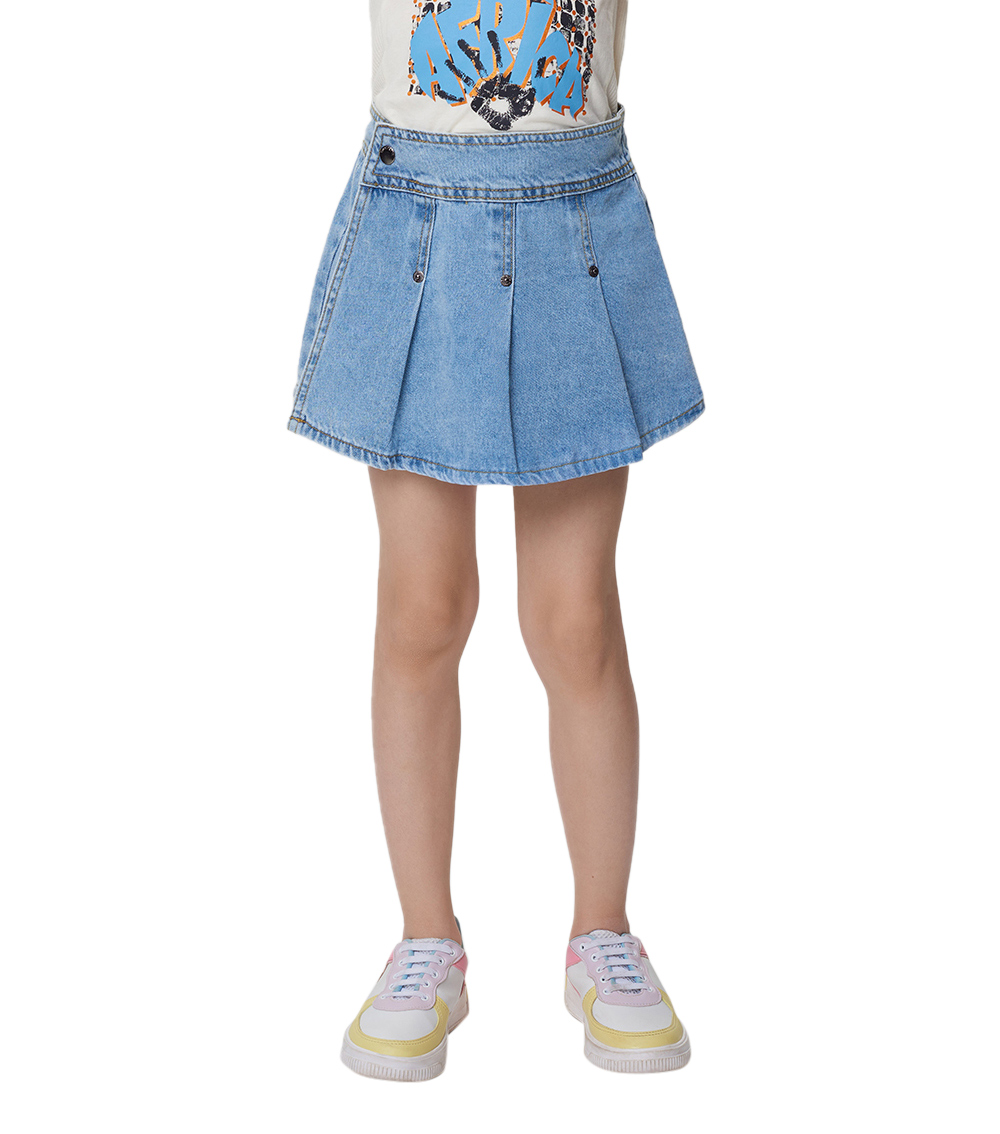 CHOUPETTE Pleated Denim Skort