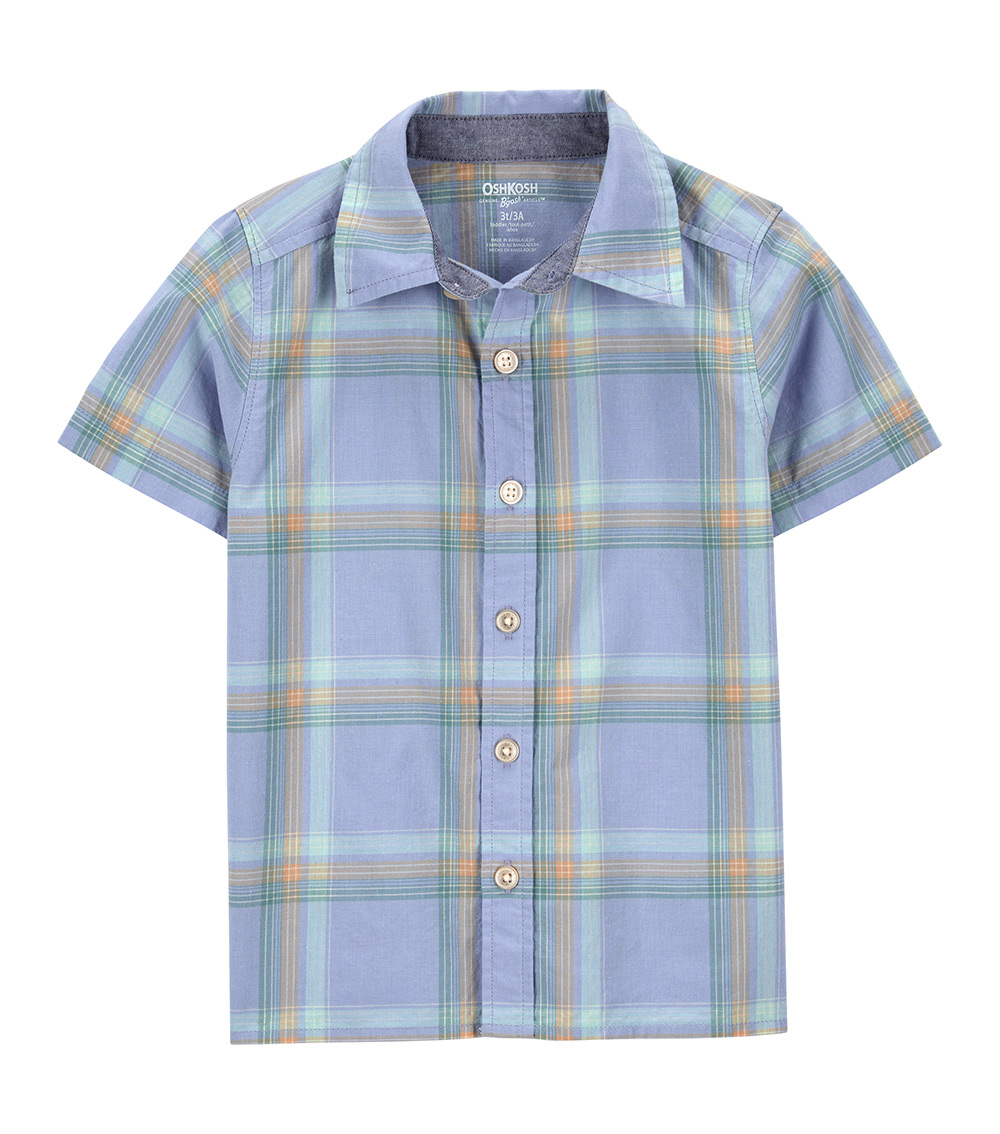 Oshkosh Toddler Boys Woven Plaid Top, Multicolor
