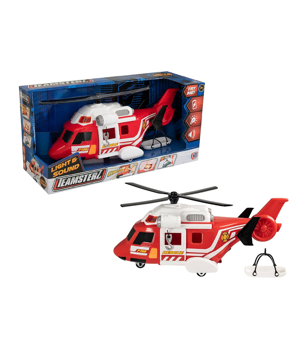 TEAMSTERZ Medium Light and Sound Toy - Fire Rescue Heli Toy