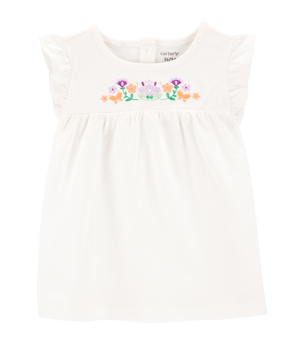 Carter's   Floral Flutter-Sleeve Top