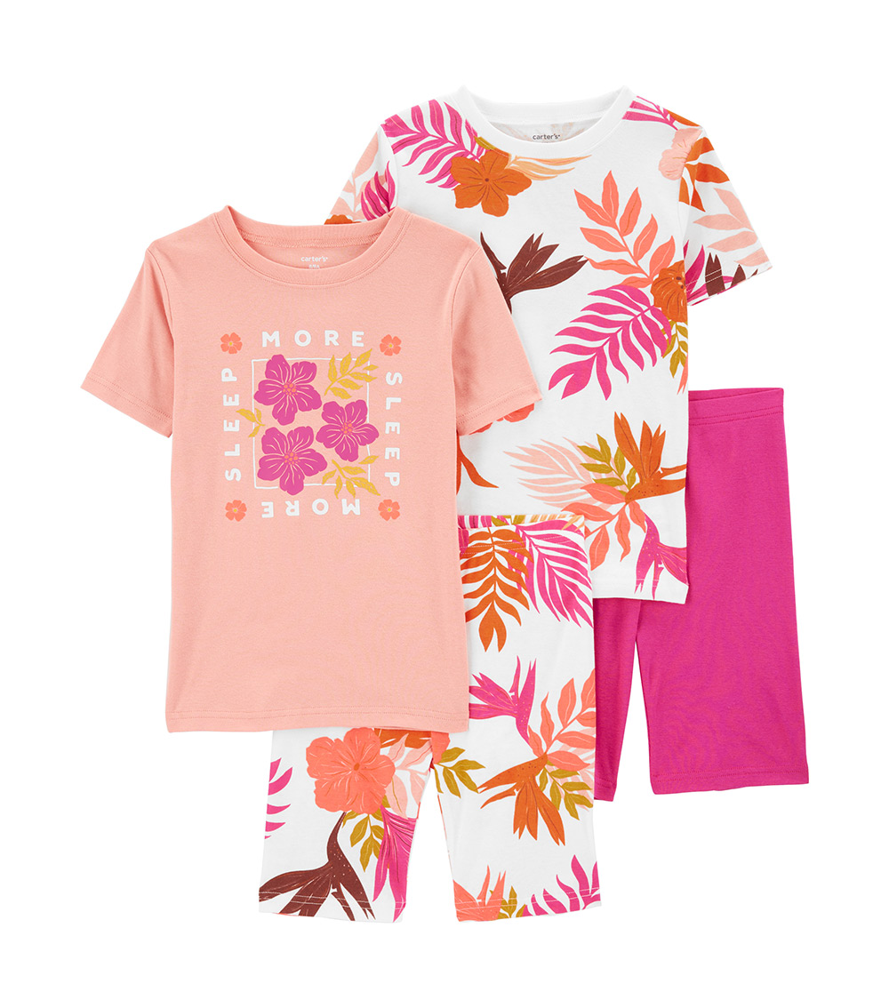CARTER'S 4-Piece Floral Tee and Pyjamas Set