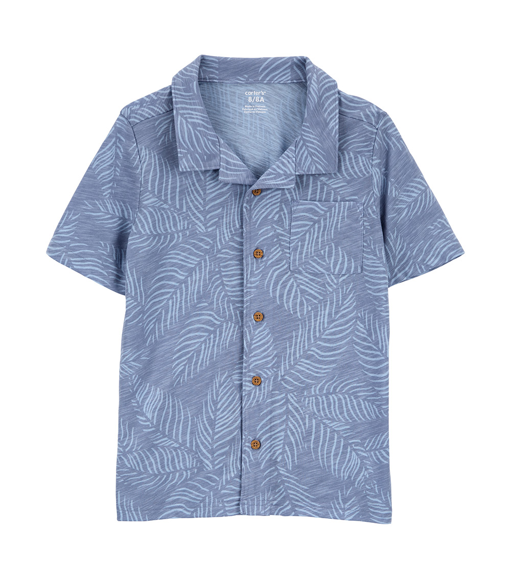 CARTER'S Palm Tree Printed Button-Down Shirt