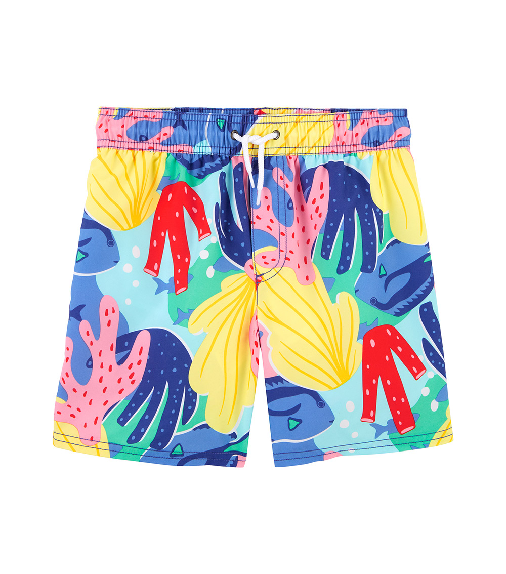 Carter's Coral Printed Swim Trunks