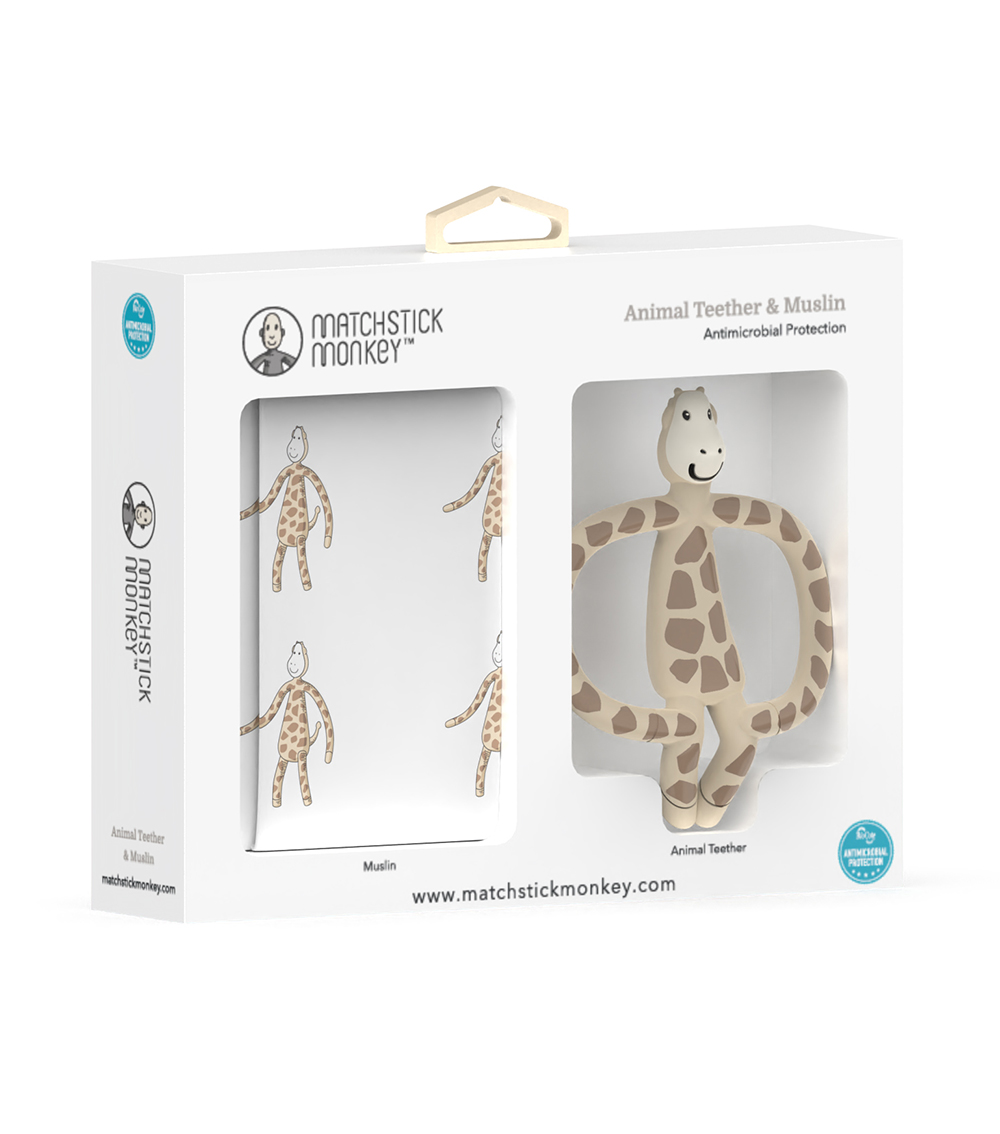 MATCHSTICK MONKEY Teether and Muslin Gift Set - Gigi Giraffe