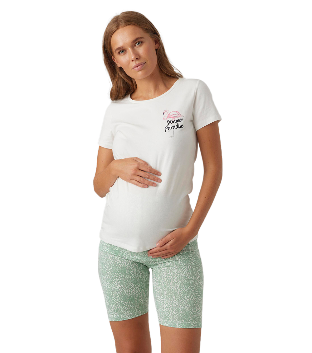MAMALICIOUS Printed Short-Sleeve Maternity Top