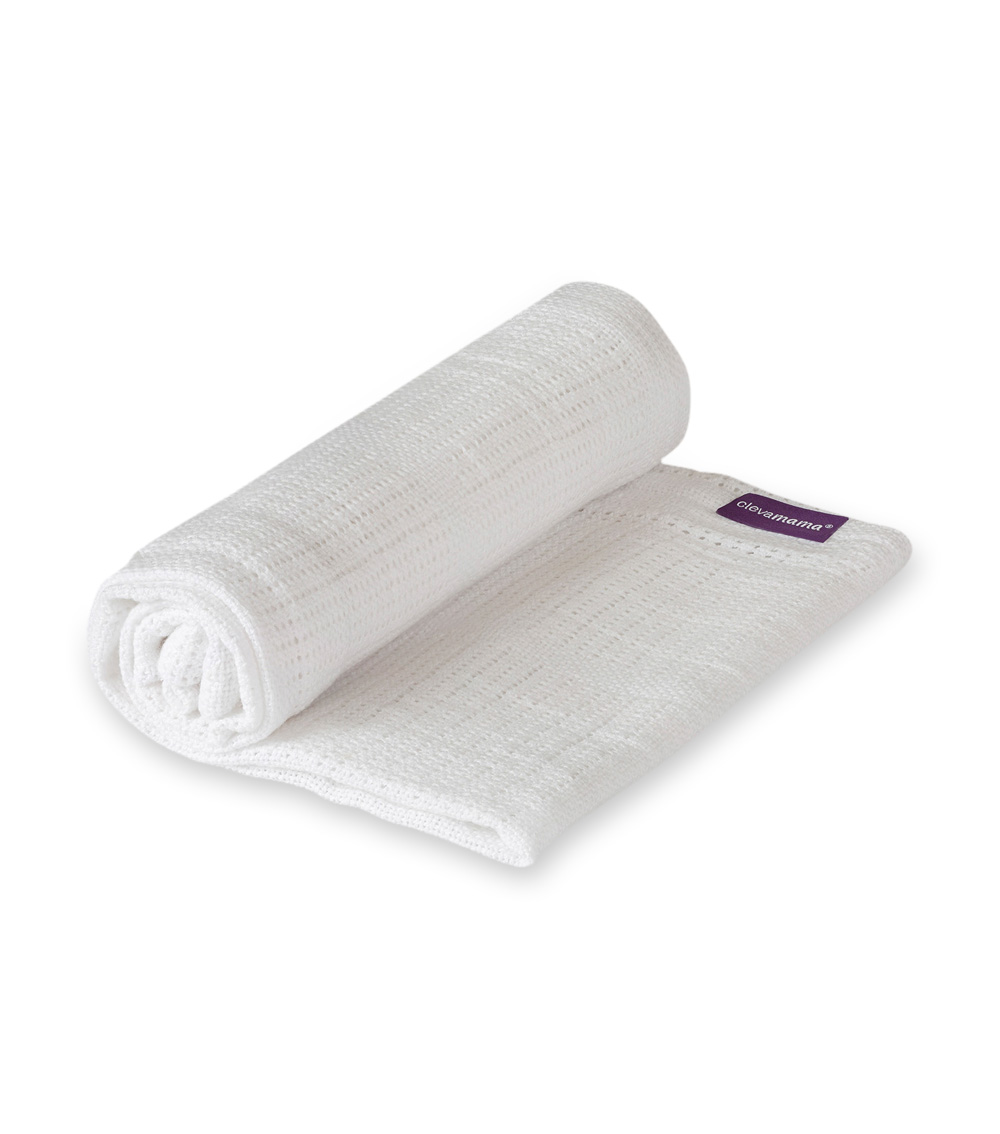 CLEVAMAMA Cellular Blanket Cot & Cot Bed 120 X 140 cm