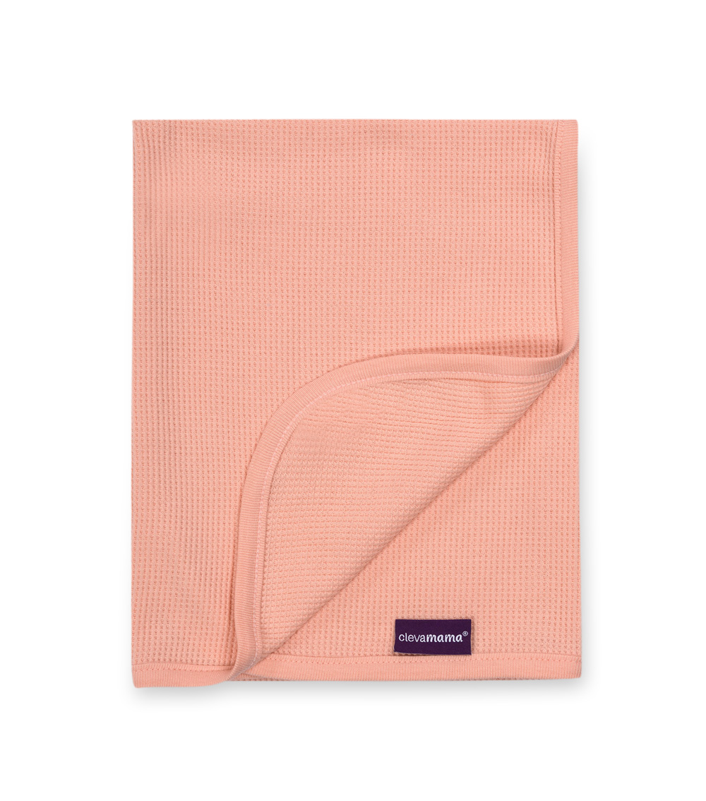 CLEVAMAMA Waffle Weave Cotton Blanket Cot & Cot Bed