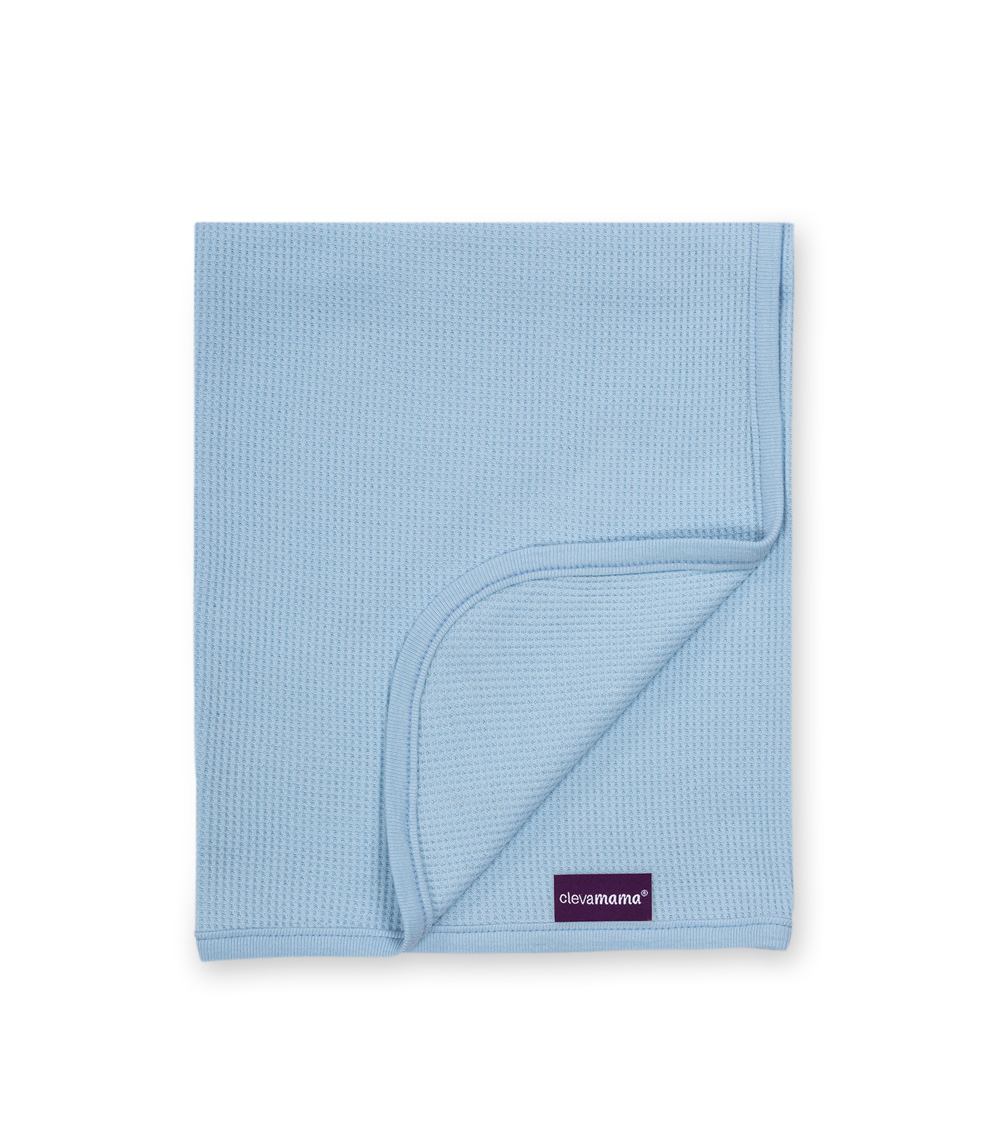 CLEVAMAMA Waffle Weave Cotton Blanket Cot & Cot Bed