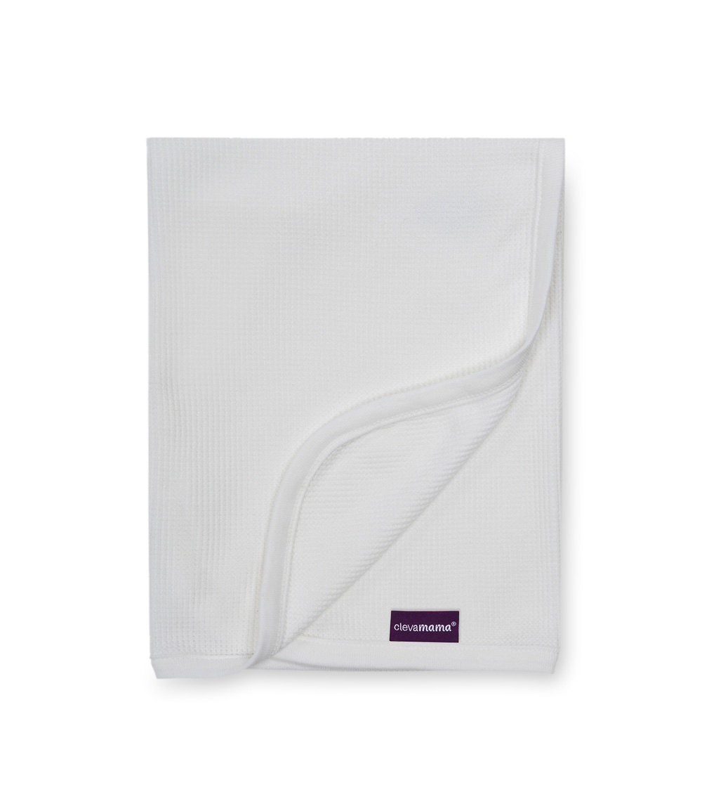CLEVAMAMA Waffle Weave Cotton Blanket Cot & Cot Bed