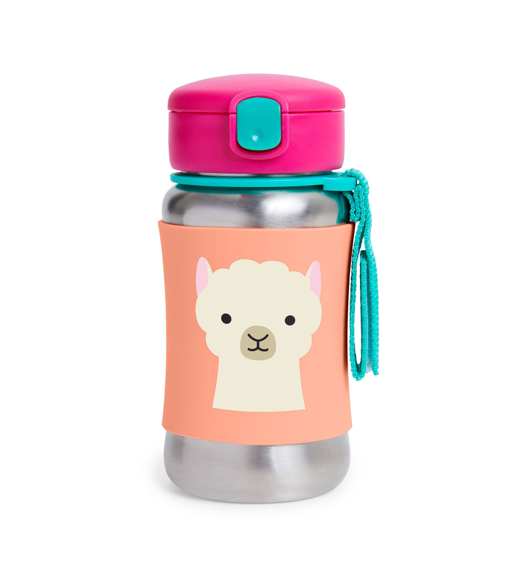 SKIP HOP Zoo Stainless Steel Straw Bottle Llama