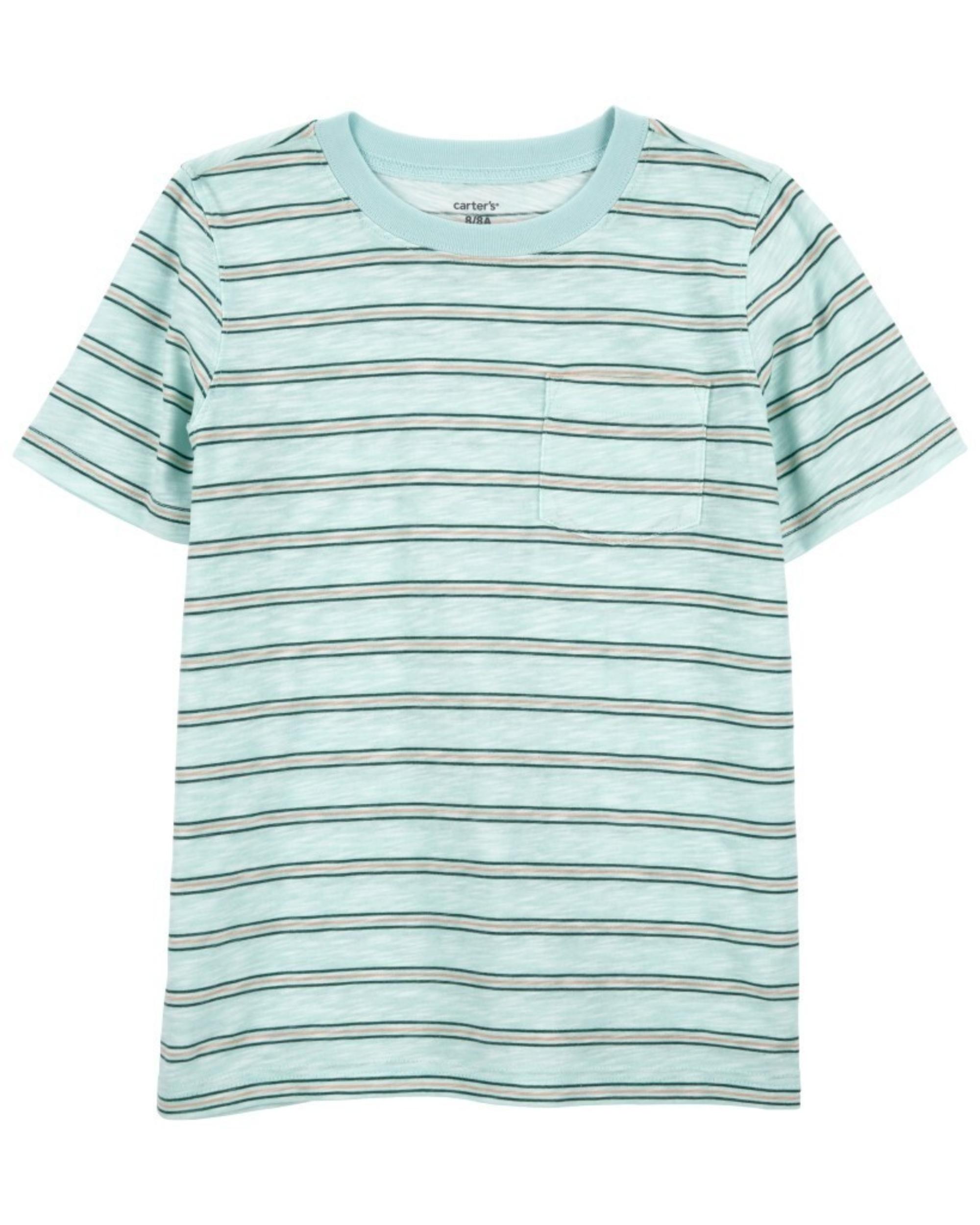 CARTER'S Blue Striped Pocket Tee