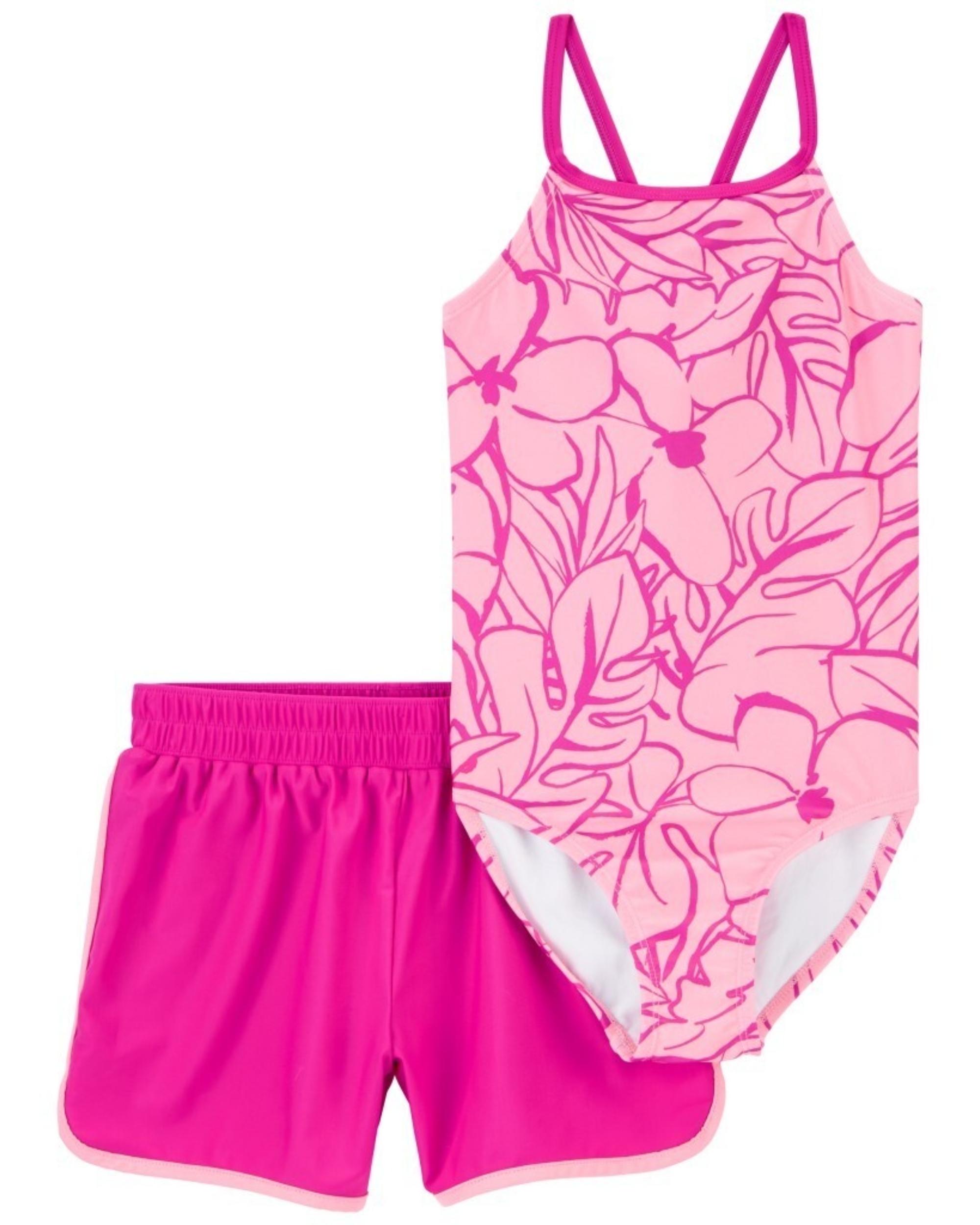 Carter's 2-Piece Floral Printed Swimsuit and Short Set
