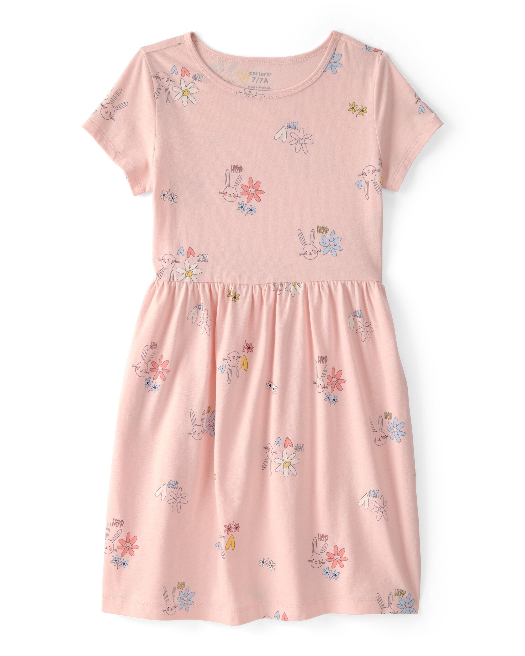 Carter's Toddler Girls Easter Print Jersey Knit Dress, Multicolor