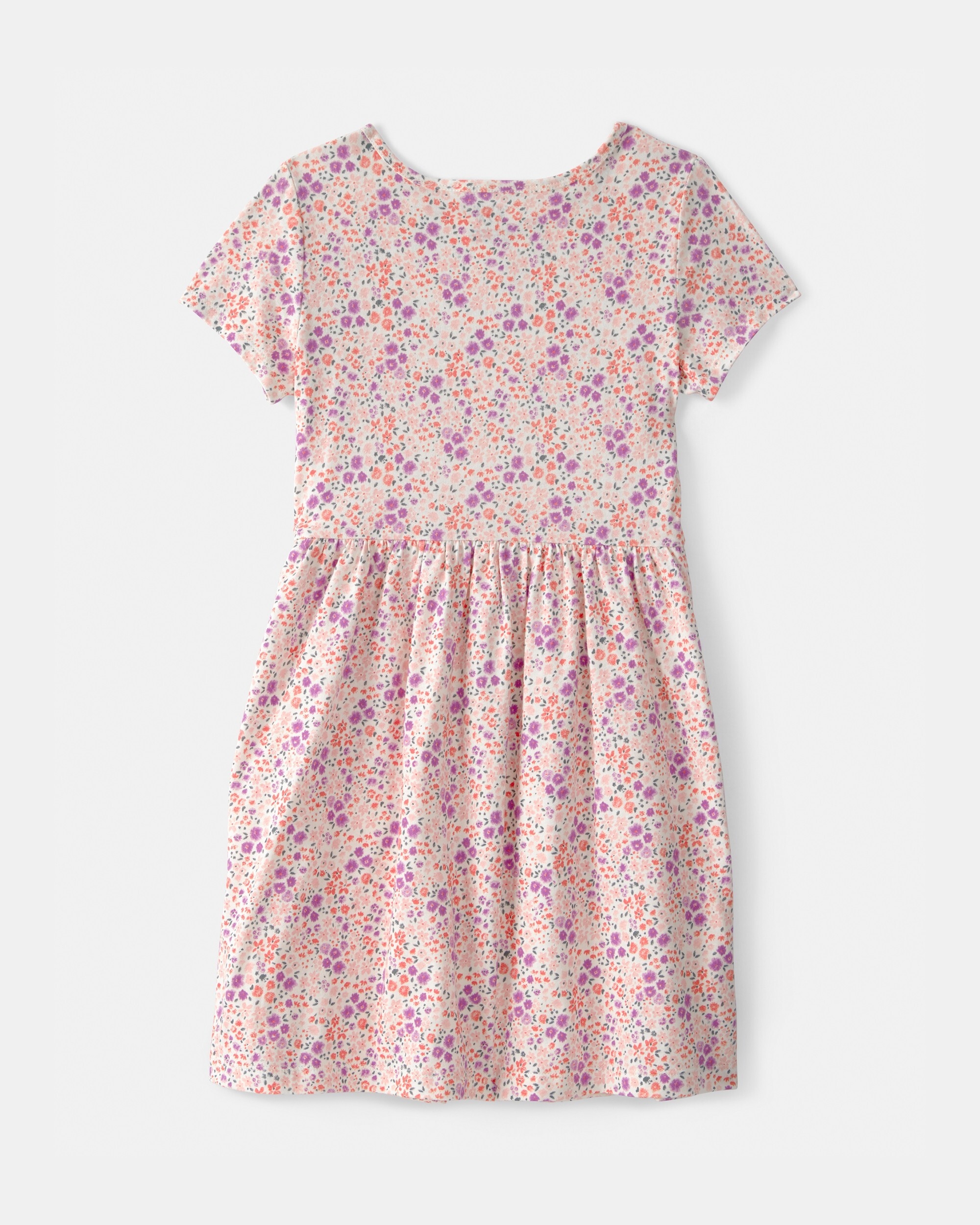 Carter's Toddler Girls Floral Print Jersey Knit Dress, Multicolor