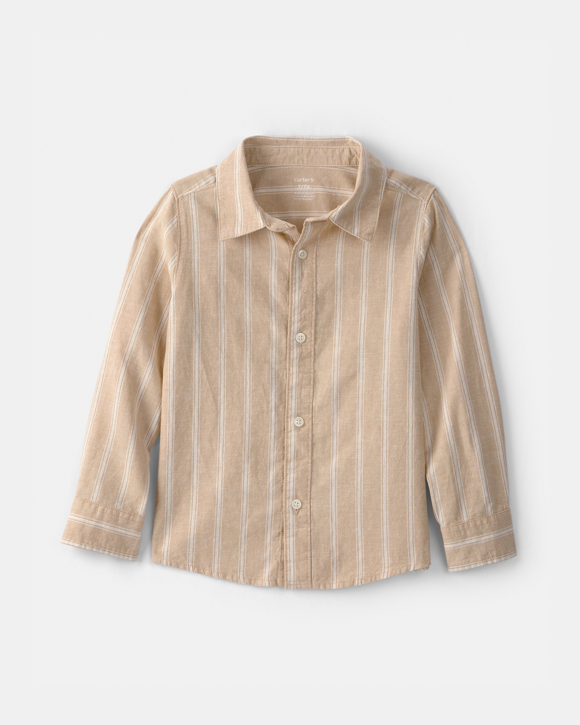 Carter's Toddler Boys Striped Button-Down Shirt - Brown