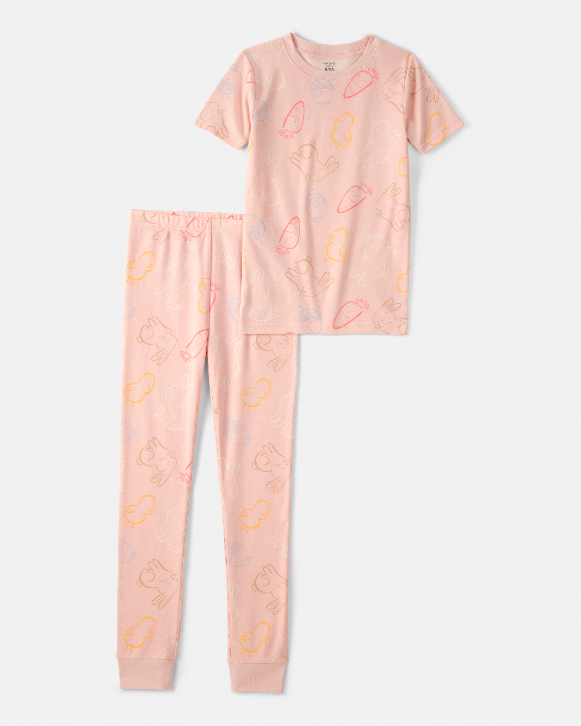 Carter's Toddler Girls Easter Bunny Snug Fit 2-Piece Pajamas Set - Pink