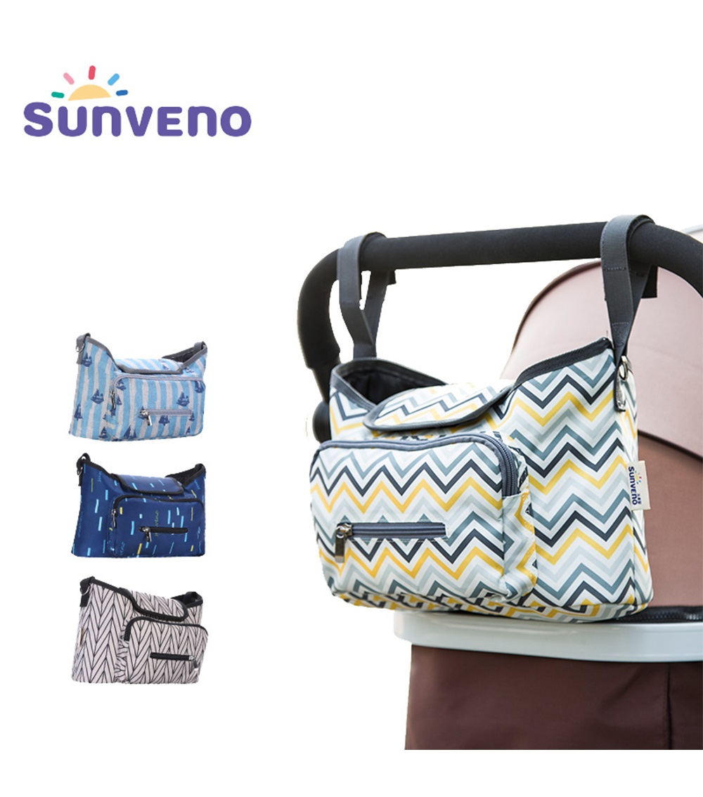 SUNVENO Baby Stroller Organizer/Bag - Yellow Wave
