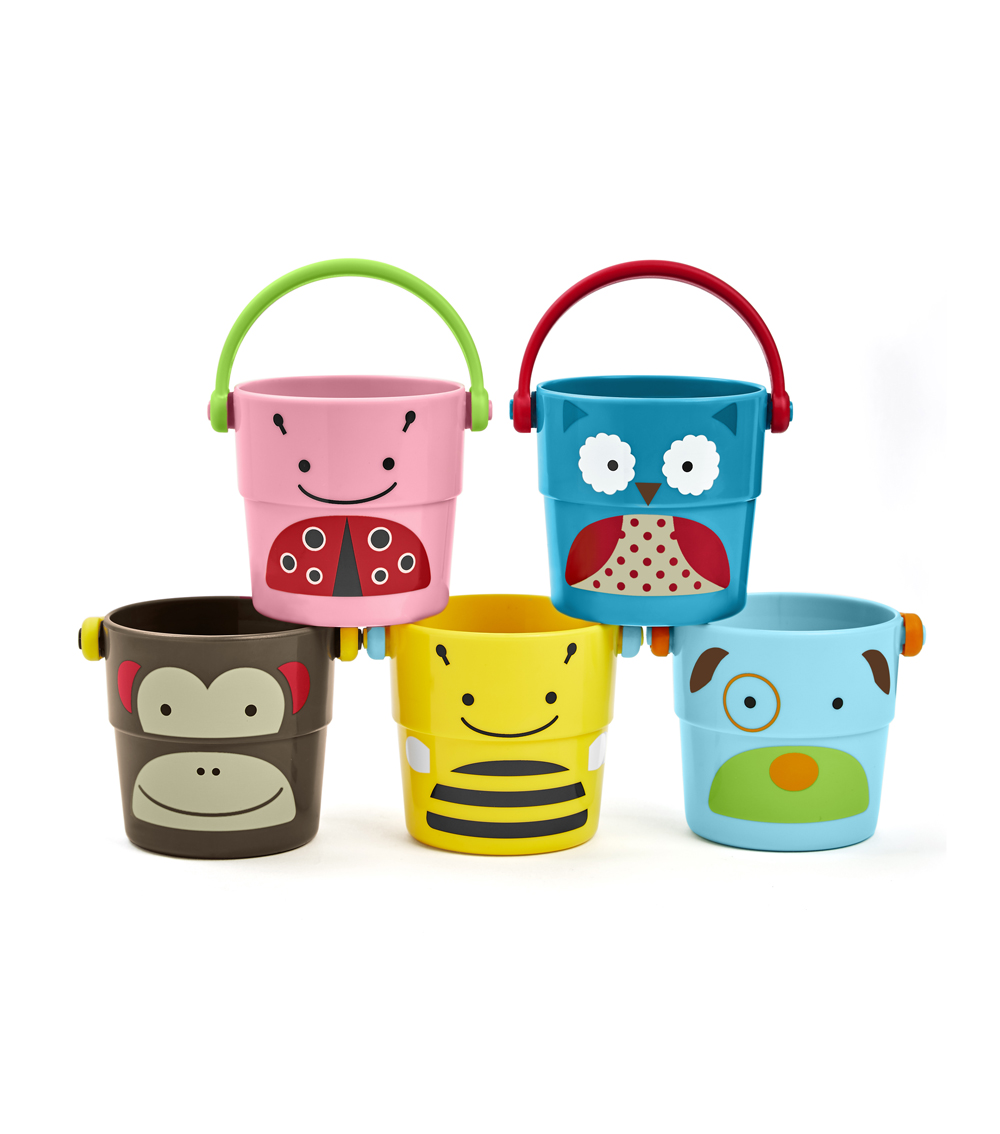 SKIP HOP Zoo Stack & Pour Buckets Toy