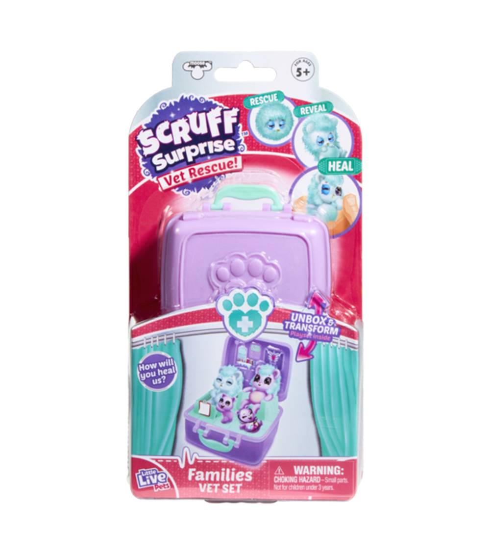 LL SCRUFF Surprise Vet Rescue Family Pack - Lilac Case Toy