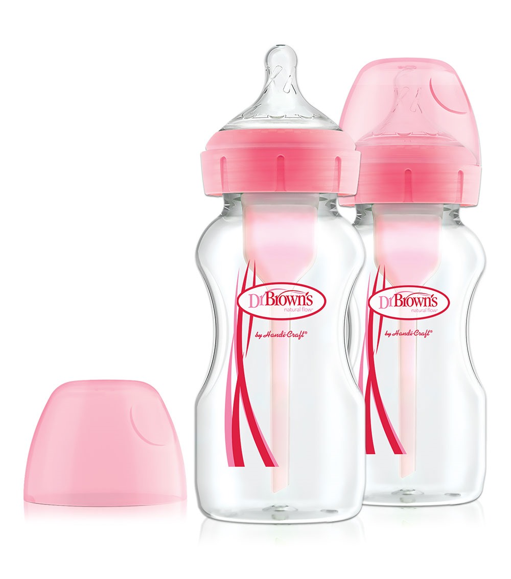 DR. BROWN'S 9 Oz/270 ML PP Wide Neck Options Bottle Pink