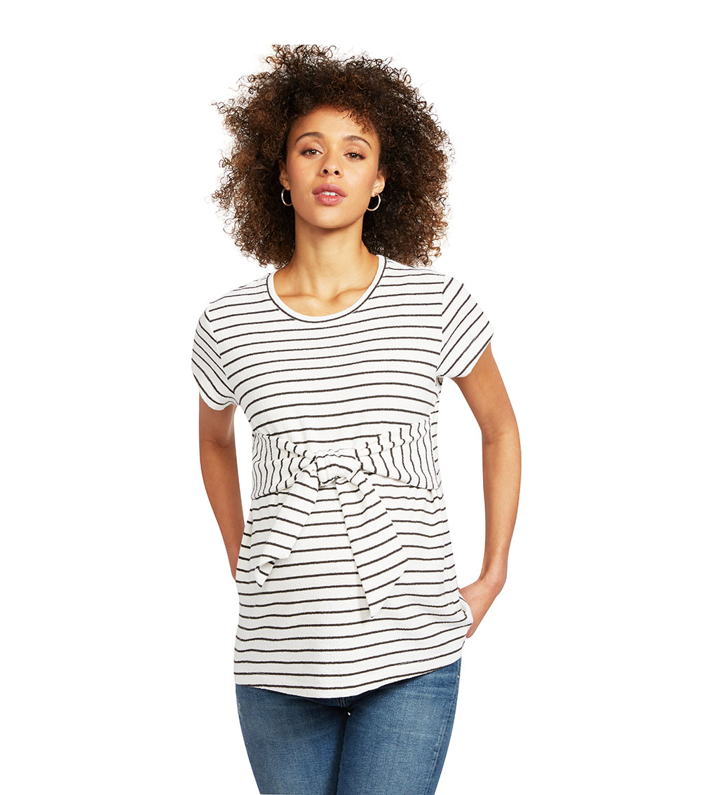 A PEA IN THE POD Crepe Tie Waist Top