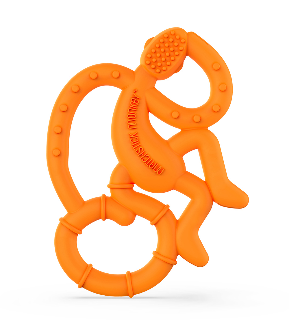 MATCHSTICK MONKEY Mini Monkey Teether - Orange
