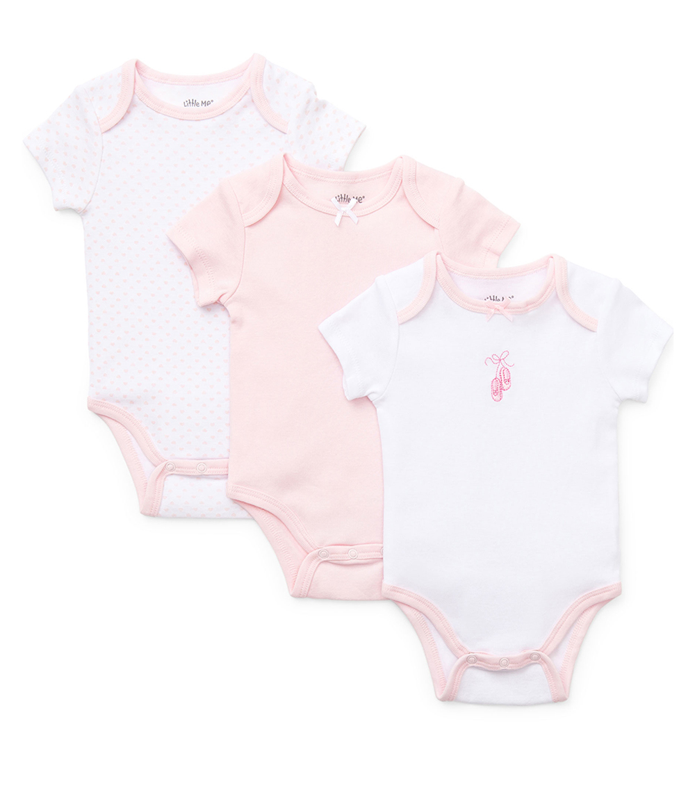 LITTLE ME 3-Pack Ballerina Bodysuit