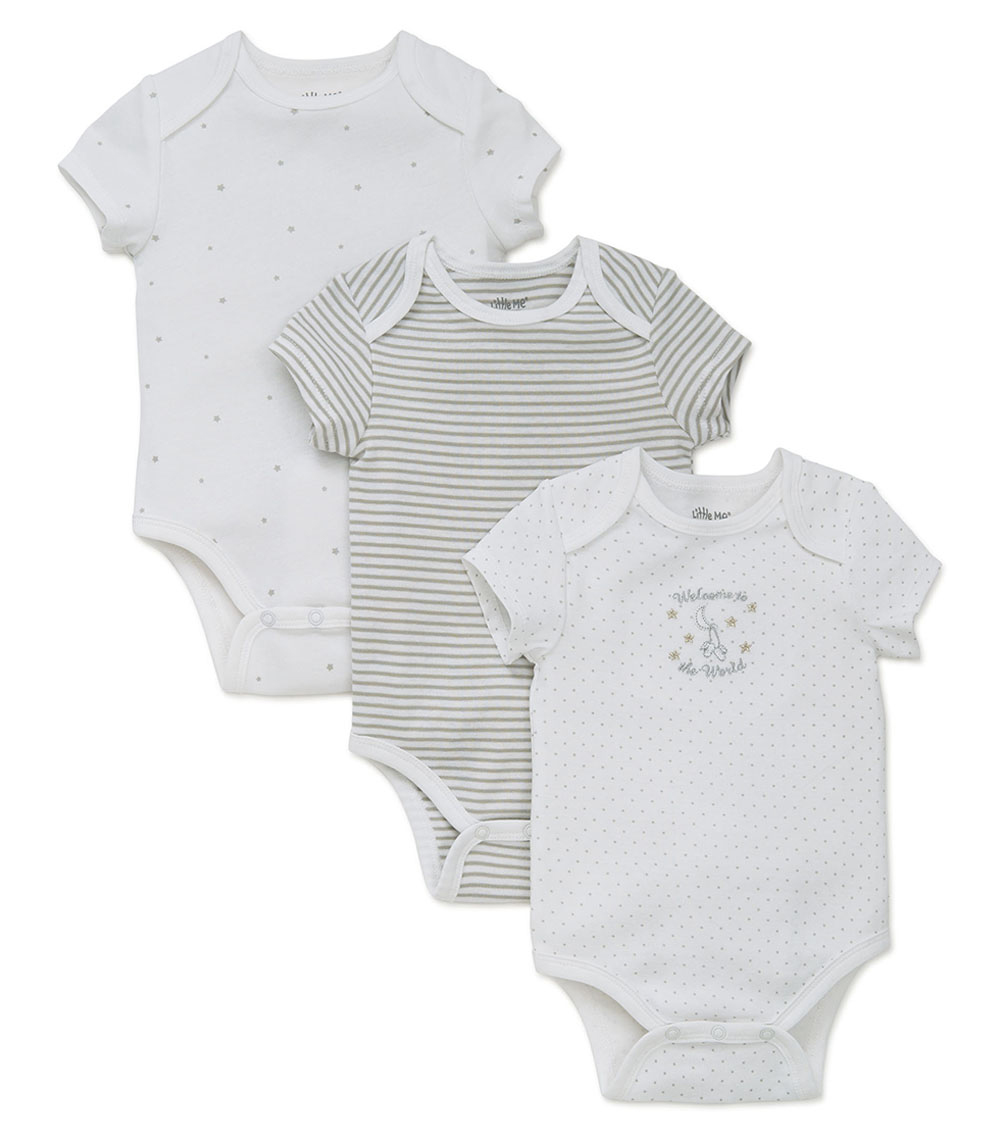 LITTLE ME 3-Pack Welcome To The World Bodysuit