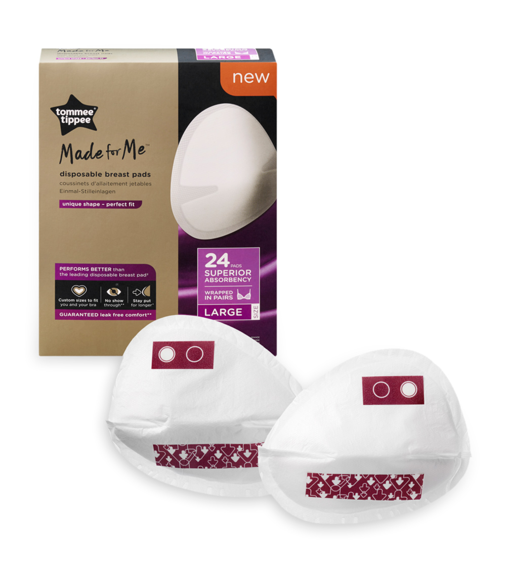 TOMMEE TIPPEE Made For Me Disposable Breast Pads (24 Pack) Large Size