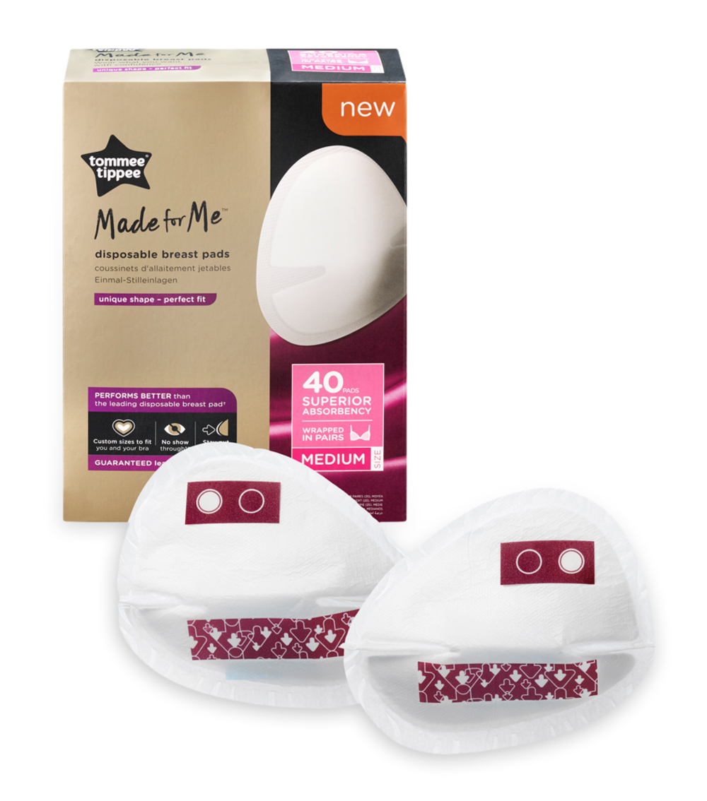 TOMMEE TIPPEE Made For Me Disposable Breast Pads (40 Pack) Medium Size