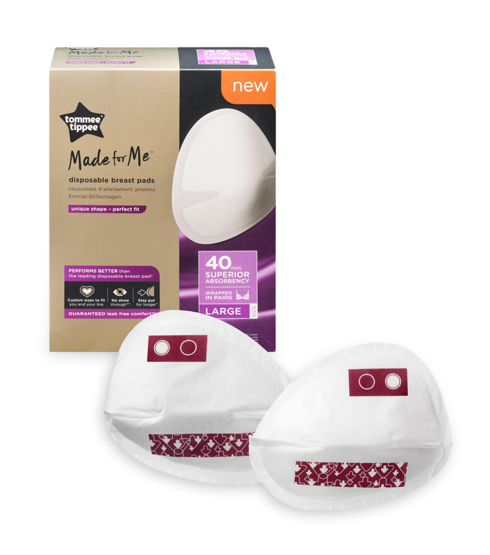 TOMMEE TIPPEE Made For Me Disposable Breast Pads (40 Pack) Large Size