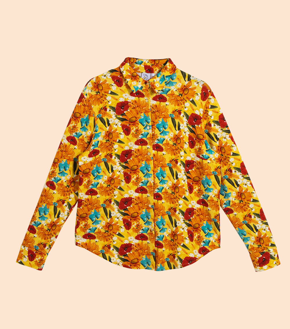 HEY POPINJAY Women's Yellow Meadow Diana Shirt