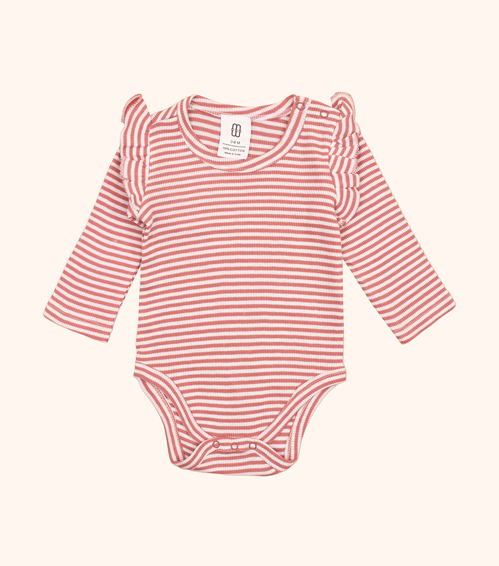MOMSTORE Ribbed Striped Bodysuit