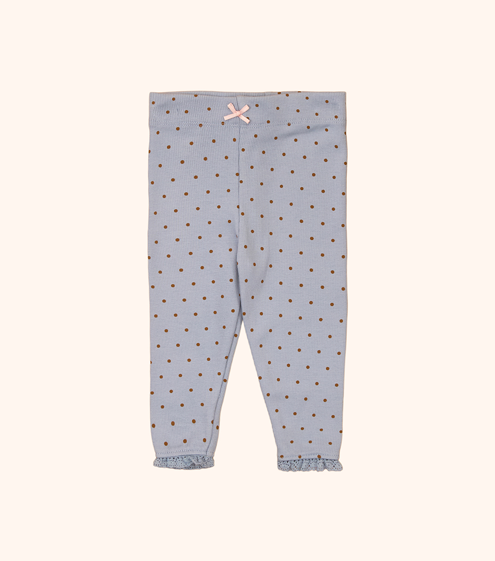 MOMSTORE All-Over Print Lace Bottom Ribbed Leggings