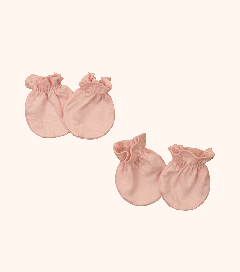 MOMSTORE 2-Piece Elasticated Slip-On Mitten Set