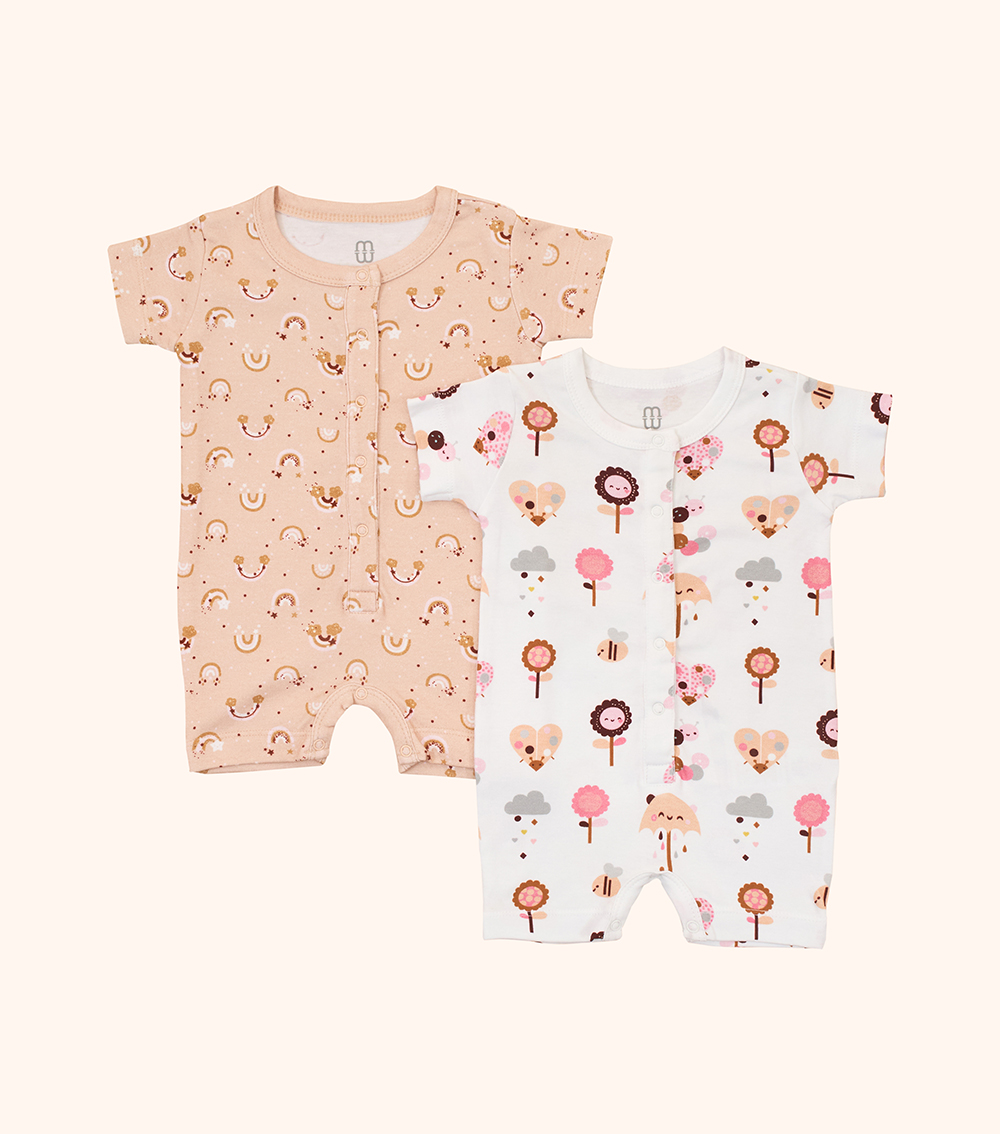 MOMSTORE 2-Piece All-Over Print Romper Set
