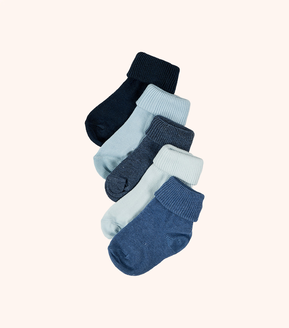 MOMSTORE 5-Pack Turnover Socks (0-24M)