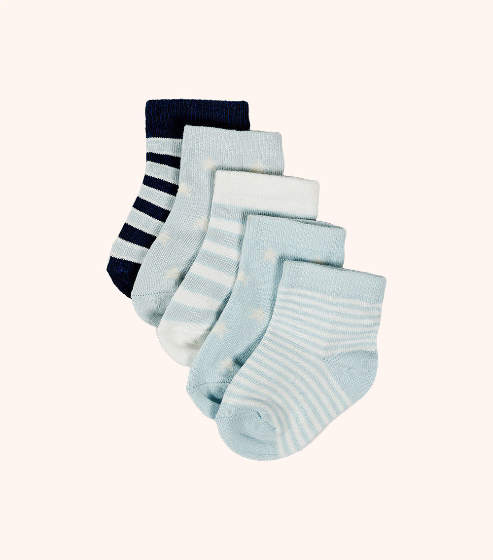 MOMSTORE 5-Pack Stripe Socks (0-24M)