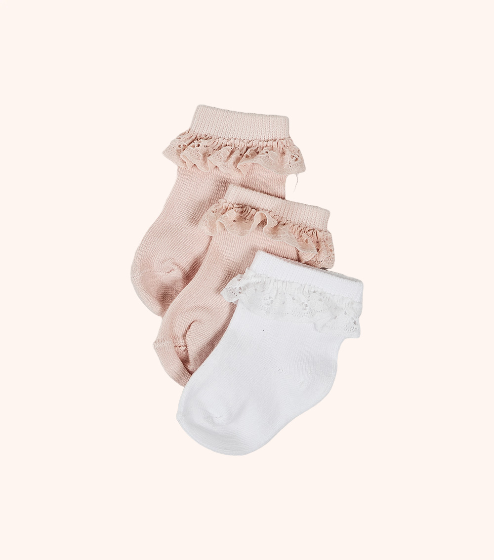 MOMSTORE 3-Pack Frill Socks (0-24M)