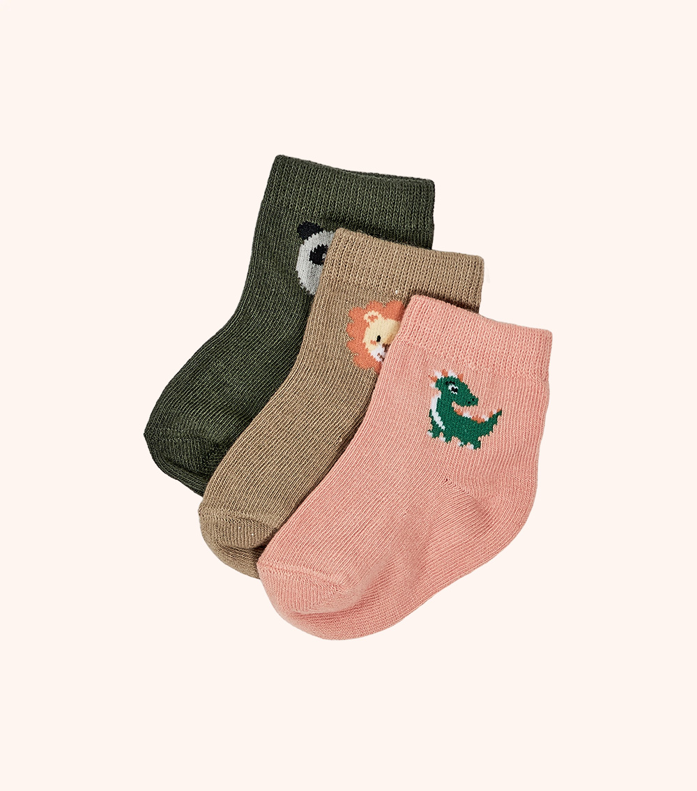 MOMSTORE 3-Pack Panda Print Socks (0-24M)