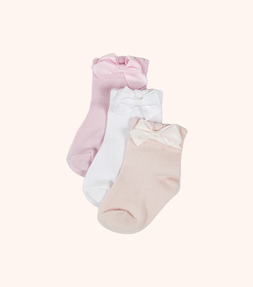 MOMSTORE 3-Pack Bow Socks (0-24M)