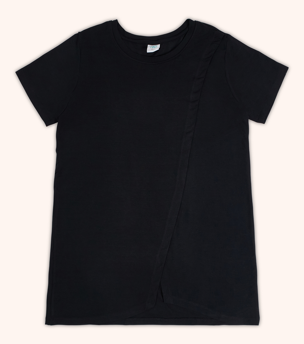 MOMSTORE Short-Sleeve Side-Cut Maternity Top