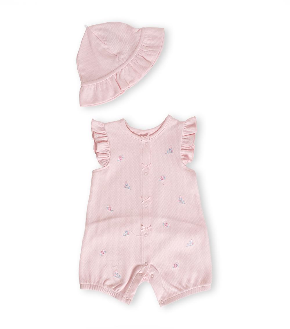 LITTLE ME 2-Piece Rosebud Printed Romper Set